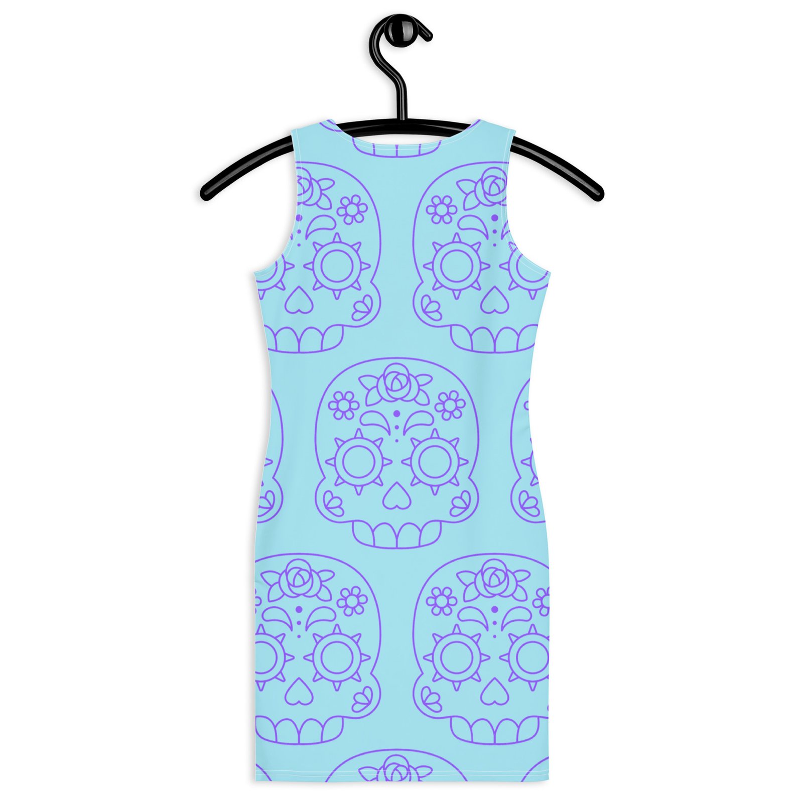 Vestido ajustado Calaveras Mejicanas Azul